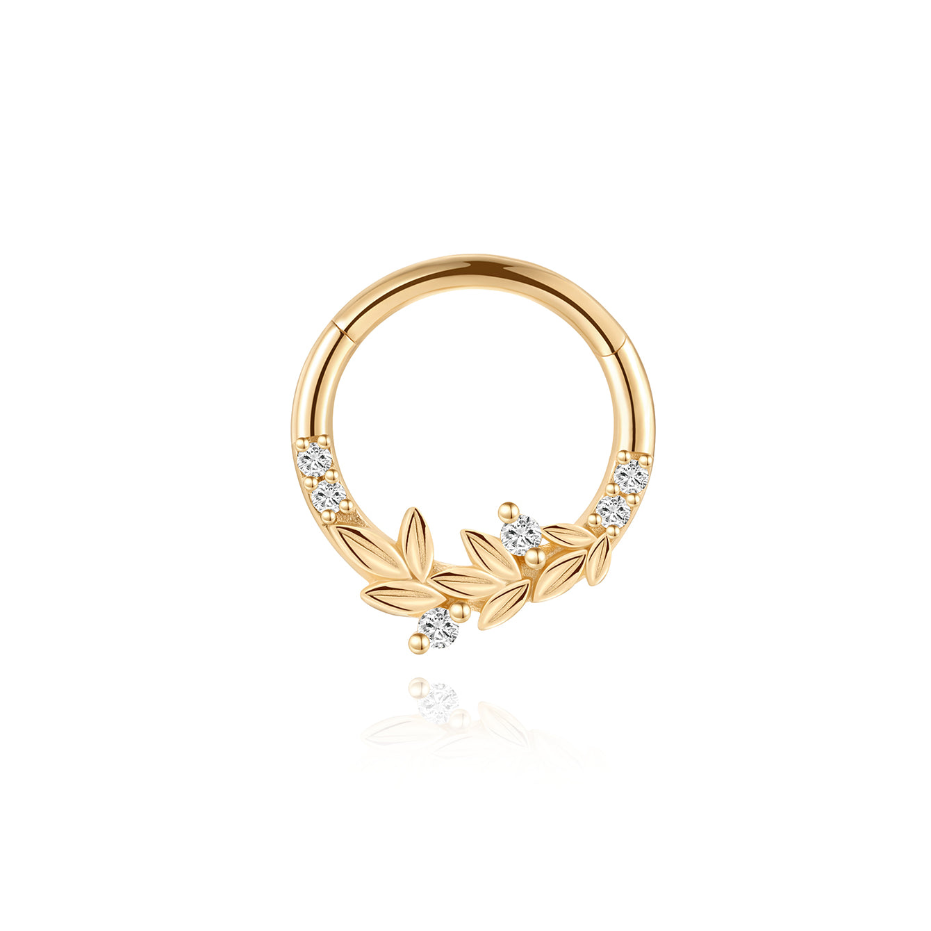 kosiner jewelry 14K Solid Gold Flower Cartilage Hoop Earring