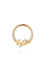 kosiner jewelry 14K Solid Gold Flower Cartilage Hoop Earring