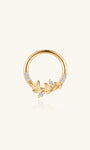 kosiner jewelry 14K Solid Gold Flower Cartilage Hoop Earring