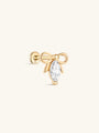 kosiner jewelry 14k Solid Gold Bowknot Flat Head Ear Piercing Stud