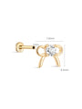 kosiner jewelry 14k Solid Gold Bow Four - Claw Flat Head Ear Piercing Stud