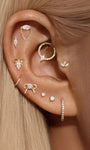 kosiner jewelry 14k Solid Gold Teardrop Flat Head Ear Piercing Stud