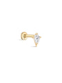 kosiner jewelry 14k Solid Gold Marquise Flat Head Ear Piercing Stud