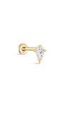 kosiner jewelry 14k Solid Gold Marquise Flat Head Ear Piercing Stud