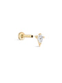 kosiner jewelry 14k Solid Gold Marquise Flat Head Ear Piercing Stud