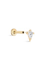 kosiner jewelry 14k Solid Gold Marquise Flat Head Ear Piercing Stud