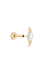 kosiner bijoux clou de perçage d'oreille à tête plate en or massif 14 carats en forme de larme