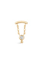 kosiner jewelry 14K Solid Gold Bezel Chain Flatback Stud