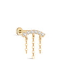 kosiner jewelry 14K Solid Gold Pavé Tassel Piercing Stud