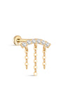 kosiner jewelry 14K Solid Gold Pavé Tassel Piercing Stud