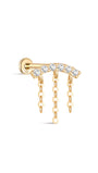 kosiner jewelry 14K Solid Gold Pavé Tassel Piercing Stud