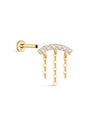 kosiner jewelry 14K Solid Gold Pavé Tassel Piercing Stud