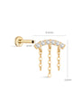 kosiner jewelry 14K Solid Gold Pavé Tassel Piercing Stud