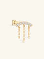 kosiner jewelry 14K Solid Gold Pavé Tassel Piercing Stud