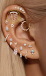 kosiner jewelry 14K Solid Gold Pavé Tassel Piercing Stud