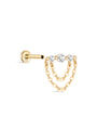 kosiner jewelry 14K Gold Single Row CZ Dangle Piercing