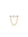 kosiner jewelry 14K Solid Gold Sparkle Line Chain Flatback Stud