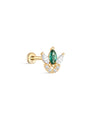 kosiner jewelry 14K Solid Gold Marquise Green Flatback Stud