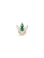 kosiner jewelry 14K Solid Gold Marquise Green Flatback Stud