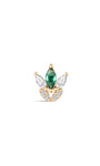 Joias kosiner 14K ouro maciço marquise verde flatback stud