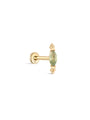 kosiner jewelry 14K Solid Gold Shiny Moss Agate Flatback Stud