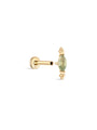 kosiner jewelry 14K Solid Gold Shiny Moss Agate Flatback Stud