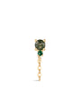 kosiner jewelry 14K Solid Gold Shiny Moss Agate Tassel Flatback Stud