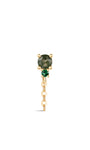 kosiner jewelry 14K Solid Gold Shiny Moss Agate Tassel Flatback Stud
