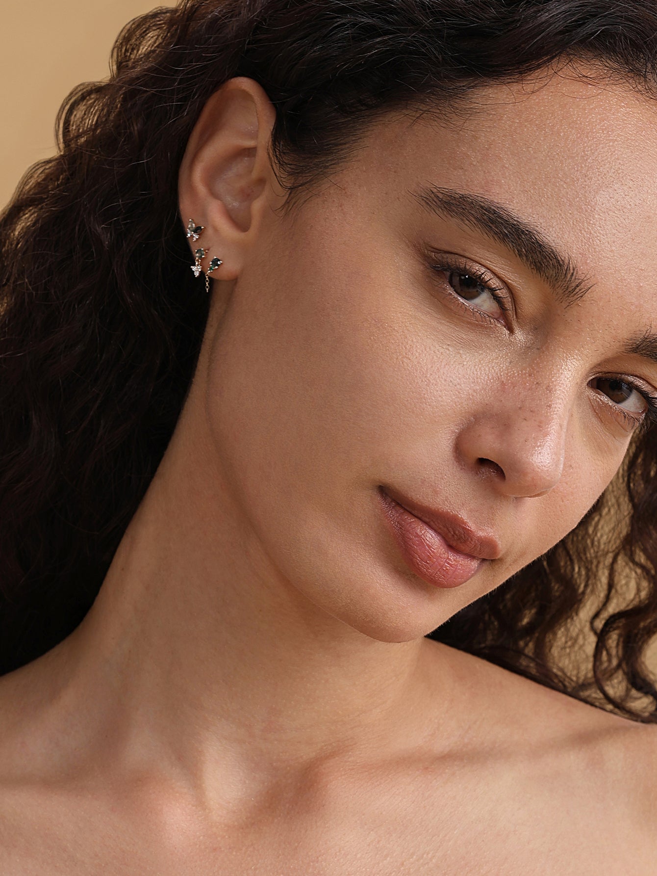 14K massief gouden mosagaat ronde plaksteen