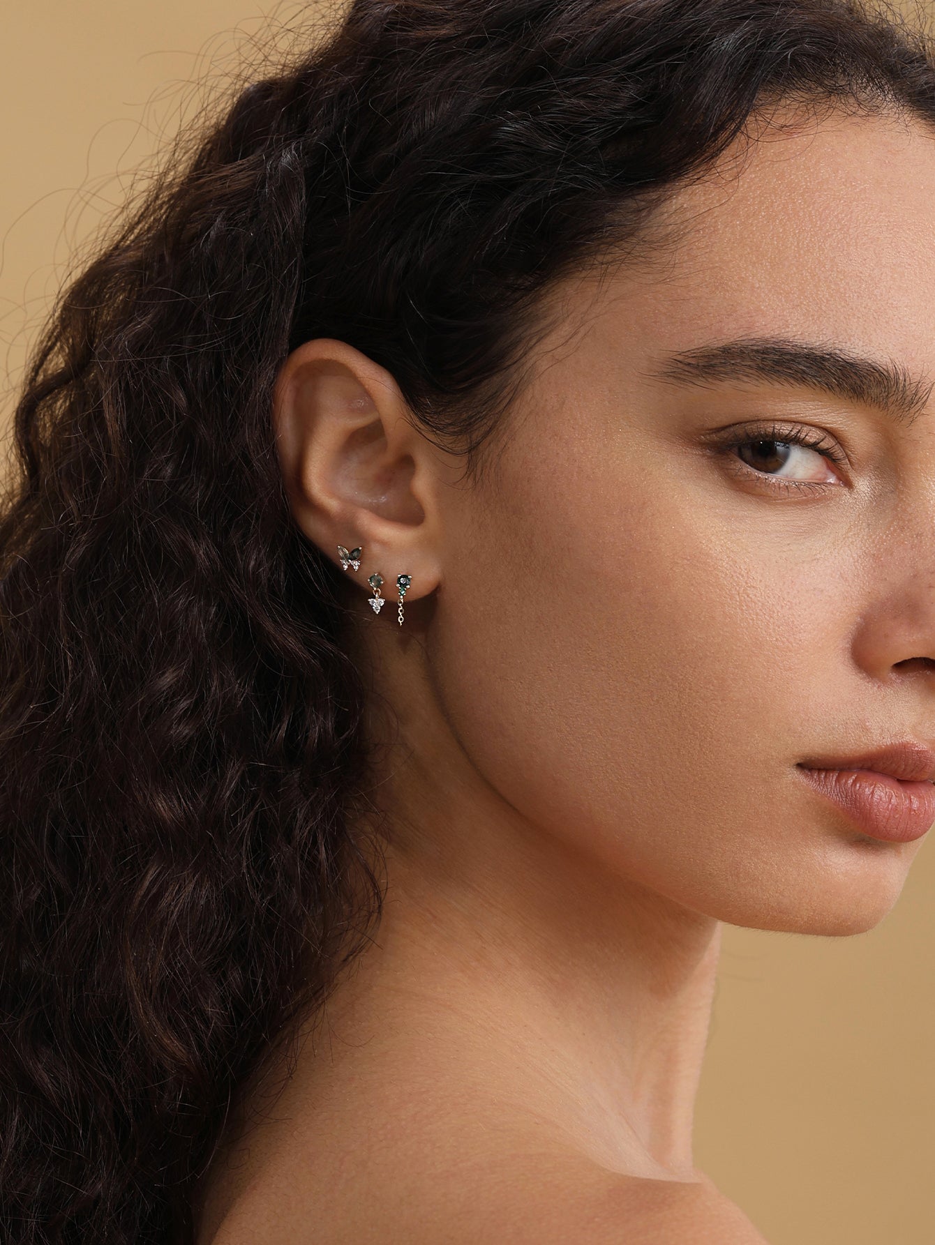 14K massief gouden mosagaat ronde plaksteen