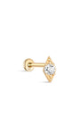 Kosiner Stud de perçage d'oreille marquise géométrique en or massif 14 carats-7