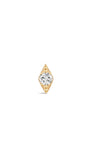 Kosiner Stud de perçage d'oreille marquise géométrique en or massif 14 carats-3