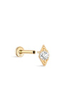 Kosiner 14k Or Massif Géométrique Marquise Oreille Piercing Stud-4
