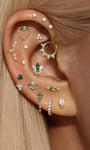 Kosiner Stud de perçage d'oreille marquise géométrique en or massif 14 carats-1