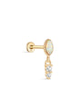 Kosiner 14K Solid Gold Marquise - Cut Classic Opal Stud Earrings