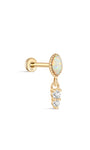 Marquise de ouro maciço 14K Kosiner - Brincos de opala clássicos cortados