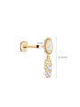 Kosiner 14K Solid Gold Marquise - Cut Classic Opal Stud Earrings