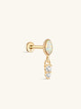 Kosiner 14K Solid Gold Marquise - Cut Classic Opal Stud Earrings