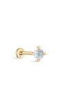kosiner jewelry 14K Solid Gold Micro Moonstone Flatback Stud