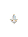 kosiner jewelry 14K Solid Gold Drip Moonstone Flatback Stud