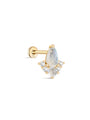 kosiner jewelry 14K Solid Gold Drip Moonstone Flatback Stud