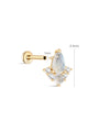 kosiner jewelry 14K Solid Gold Drip Moonstone Flatback Stud
