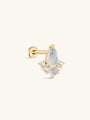 kosiner jewelry 14K Solid Gold Drip Moonstone Flatback Stud