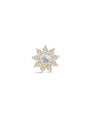 kosiner jewelry 14K Solid Gold Sunflower Moonstone Flatback Stud