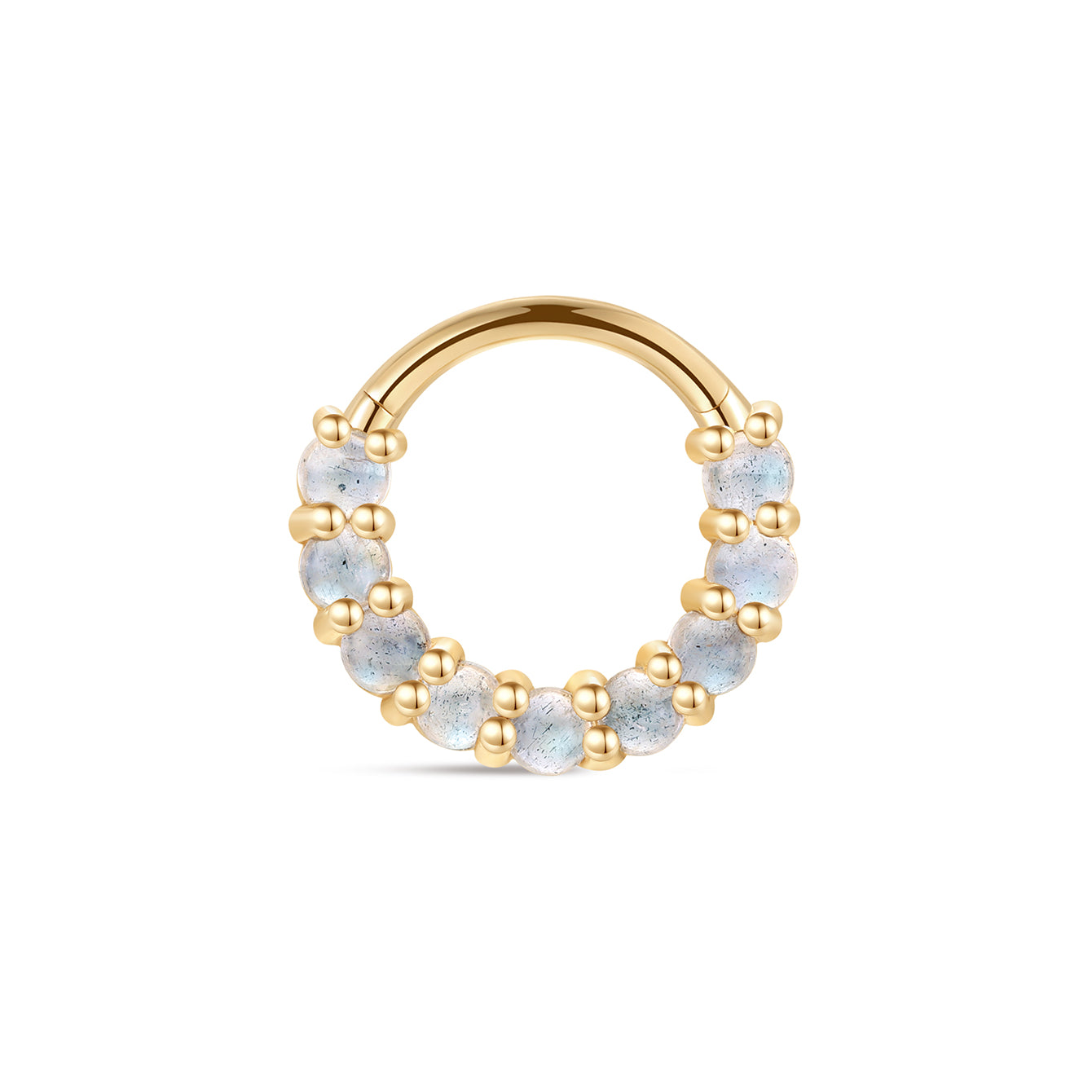 kosiner jewelry 14K Solid Gold Moonstone Cartilage Hoop Earring