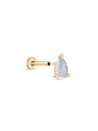 kosiner jewelry 14K Solid Gold Pear Moonstone Flatback Stud