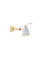 kosiner jewelry 14K Solid Gold Pear Moonstone Flatback Stud