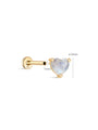 kosiner jewelry 14K Solid Gold Love Moonstone Flatback Stud