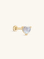 kosiner jewelry 14K Solid Gold Love Moonstone Flatback Stud