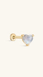kosiner jewelry 14K Solid Gold Love Moonstone Flatback Stud